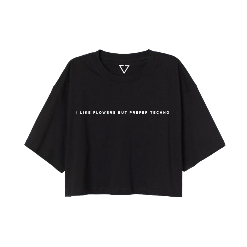 I Like Flowers Crop but prefer techno crop Tee from rave beirut - Lebanon
