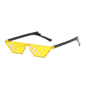 S-2 Pixelated Party Glasses Yellow thug life sunglasses from rave beirut - Lebanon